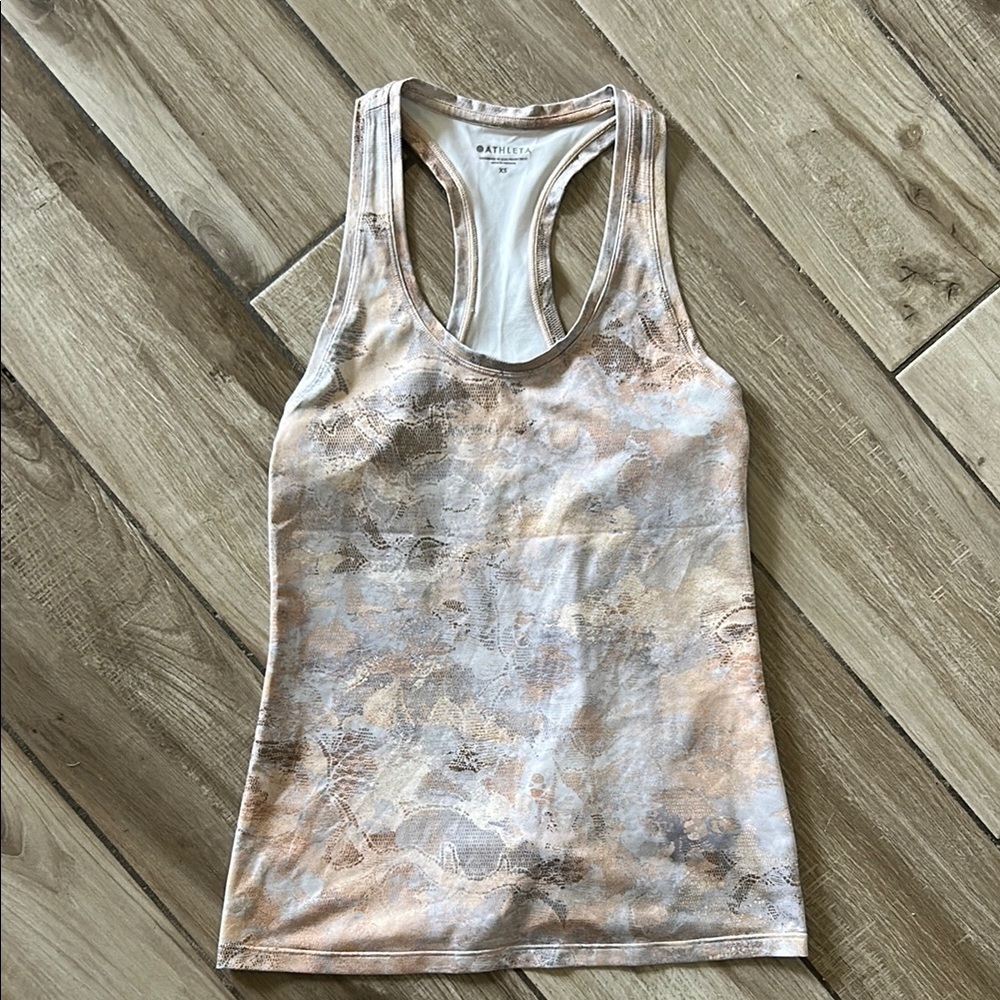 Athleta Cream Tan Marble - Tank Top
